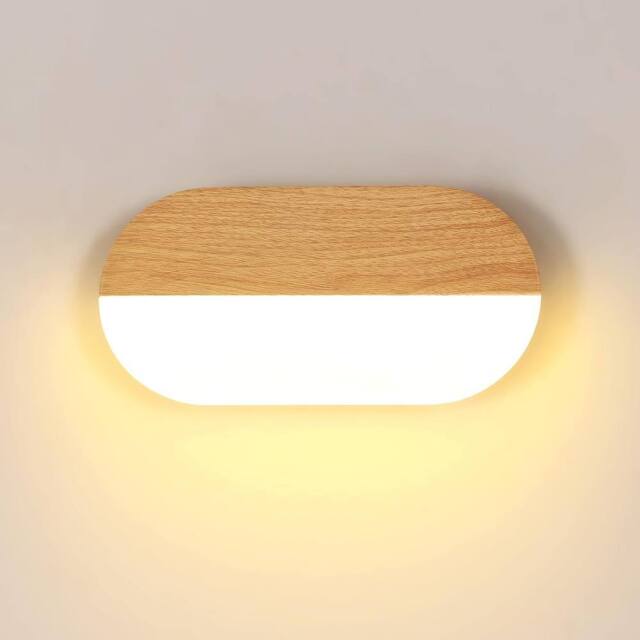 COMELY 7W Wooden Indoor Wall Lights, Modern Acrylic Wall Lights Design in Walnut - image 1