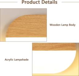 COMELY 7W Wooden Indoor Wall Lights, Modern Acrylic Wall Lights Design in Walnut - thumbnail 7