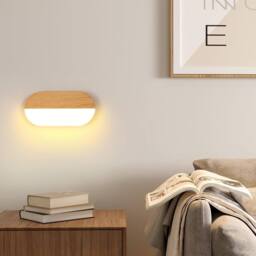 COMELY 7W Wooden Indoor Wall Lights, Modern Acrylic Wall Lights Design in Walnut - thumbnail 2