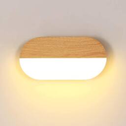 COMELY 7W Wooden Indoor Wall Lights, Modern Acrylic Wall Lights Design in Walnut