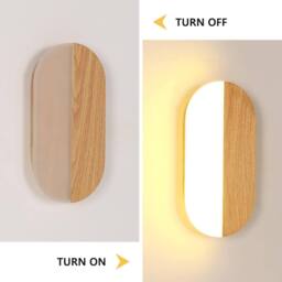 COMELY 7W Wooden Indoor Wall Lights, Modern Acrylic Wall Lights Design in Walnut - thumbnail 8