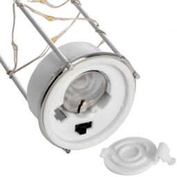 Love Lace Frosted Grey Glass Lantern with Rope Detail & LED - thumbnail 4