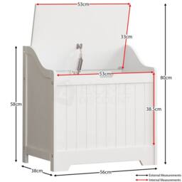 Kelvenix Grey Wooden Toy Storage Box, Toys Childrens Nursery Bedroom Chest - thumbnail 2