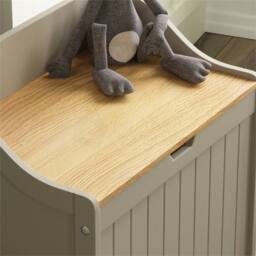 Kelvenix Grey Wooden Toy Storage Box, Toys Childrens Nursery Bedroom Chest - thumbnail 5