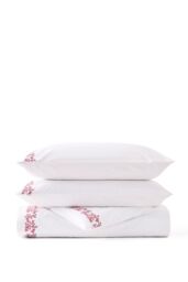 CHRISTY 'Mistletoe' Romance Design Cotton Duvet Cover Set in Red - Size: Double - thumbnail 2