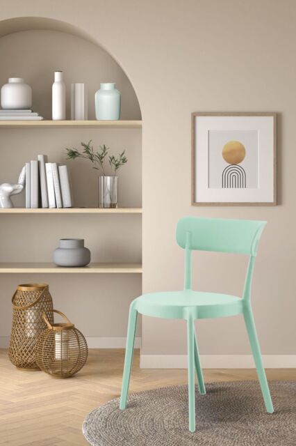 Fusion Living Plastic Bistro Dining Chair in Mint - image 1