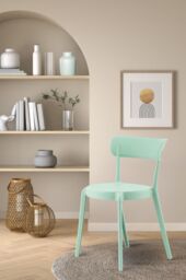 Fusion Living Plastic Bistro Dining Chair in Mint - thumbnail 1