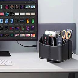 FLAVORA PU Leather Remote Control Holder in Black - Size: 500mm - thumbnail 5