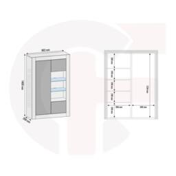 Mex Furniture LTD Display Cabinet Arcadia 140cm - Black with Gloss Doors & LED Lights - thumbnail 4