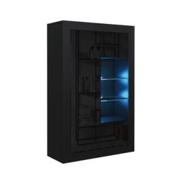 Mex Furniture LTD Display Cabinet Arcadia 140cm - Black with Gloss Doors & LED Lights - thumbnail 5