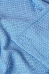 Homescapes Cotton Waffle Blanket Throw - Soft, Breathable & Skin-Friendly in Blue - Size: 125 cm x 150 cm - thumbnail 5