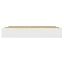 Berkfield Home Floating Wall Shelves 2 pcs Oak & White 23x23.5x3.8 cm MDF in Brown - thumbnail 6