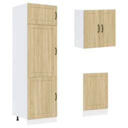Berkfield Home 8 Piece Kitchen Cabinet Set Kalmar Sonoma Oak Engineered Wood in Light Brown - thumbnail 5