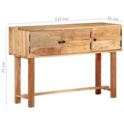 Berkfield Home Sideboard 115x35x75 cm Solid Acacia Wood in Brown - Size: 115 x 35 x 75 cm - thumbnail 7