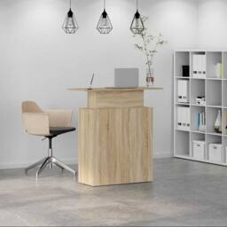 Berkfield Home Reception Desk Sonoma Oak 100x40x104 cm Engineered Wood in Light Tan - Size: 100 x 40 x 104 cm