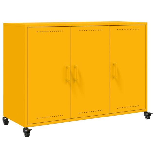 Berkfield Home Sideboard Mustard Yellow 100.5x39x72 cm Steel - image 1