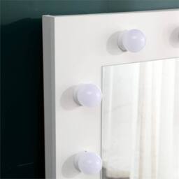 Havendro Dressing Table with LED Mirror Makeup Desk White in Warm White - Size: 140 cm x 80 cm - thumbnail 9