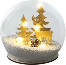 Netagon Light Up Christmas Snow Globe with Reindeers in White - thumbnail 1