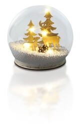 Netagon Light Up Christmas Snow Globe with Reindeers in White - thumbnail 5