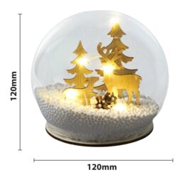 Netagon Light Up Christmas Snow Globe with Reindeers in White - thumbnail 2