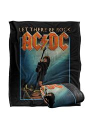 AC/DC ACDC Let There Be Rock Silky Touch Super Soft Throw Blanket 152 X 127 cm in White - thumbnail 2