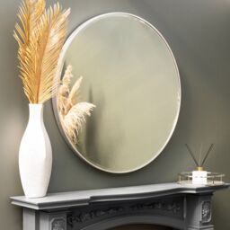 Madison & Mayfair 80CM Round Wall Mirror with a Silver Frame