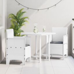 Berkfield Home Garden Chair Set of 2 White, Anthracite Polypropylene, Polyester in White - thumbnail 1