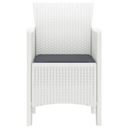 Berkfield Home Garden Chair Set of 2 White, Anthracite Polypropylene, Polyester in White - thumbnail 6