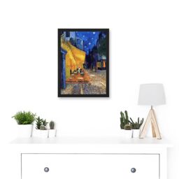 Artery8 Vincent Van Gogh Cafe Terrace At Night Place Du Forum Arles 1888 A4 Artwork Framed Wall Art Print in Black - thumbnail 2
