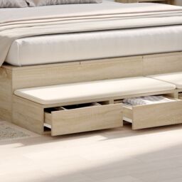 Berkfield Home Bed Drawers Sonoma Oak 200x36, 5x16, 5 cm Engineered Wood in Beige - thumbnail 4