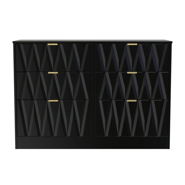 Ready Assembled 2 U Washington 6 Drawer Wide Chest (Ready Assembled) in True Black - image 1