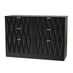 Ready Assembled 2 U Washington 6 Drawer Wide Chest (Ready Assembled) in True Black - thumbnail 3