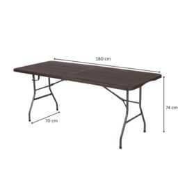 Home Source 6ft Wood Effect Folding Trestle Table Heavy Duty Indoor Outdoor in Brown - thumbnail 7