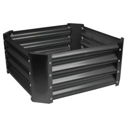 Harbour Housewares Raised Garden Beds - 2x Square Bottomless Galvanised Steel Planter 60 x 60cm in Black - Size: 60 x 60 cm - thumbnail 6