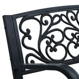 Berkfield Home Garden Bench 120 cm Wood in Black - thumbnail 4