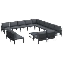 Berkfield Home Garden Sofa Set 14 pcs Anthracite Steel - thumbnail 2