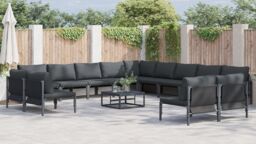 Berkfield Home Garden Sofa Set 14 pcs Anthracite Steel - thumbnail 6