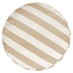 icon Milano Soft Woven Round Footstool Bean Bag Pouffe in Taupe - thumbnail 4
