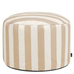 icon Milano Soft Woven Round Footstool Bean Bag Pouffe in Taupe - thumbnail 3