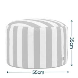 icon Milano Soft Woven Round Footstool Bean Bag Pouffe in Taupe - thumbnail 6
