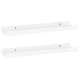 Berkfield Home Wall Shelves 2 pcs High Gloss White 40x9x3 cm - Size: 40 x 9 x 3 cm - thumbnail 2