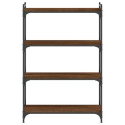 Berkfield Home Bookcase 4-Tier Brown Oak 80x30x120 cm Engineered Wood - Size: 80 x 30 x 120 cm - thumbnail 4