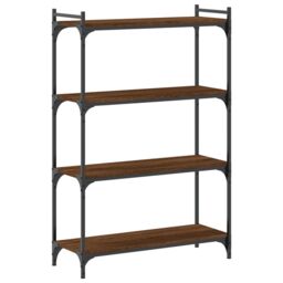 Berkfield Home Bookcase 4-Tier Brown Oak 80x30x120 cm Engineered Wood - Size: 80 x 30 x 120 cm - thumbnail 6