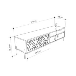 Decortie Dionysos' Modern TV Unit with Storage TV Cabinet 170cm in Natural - Size: 2 Pack - thumbnail 5