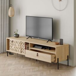 Decortie Dionysos' Modern TV Unit with Storage TV Cabinet 170cm in Natural - Size: 2 Pack - thumbnail 3