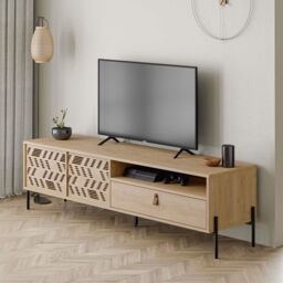 Decortie Dionysos' Modern TV Unit with Storage TV Cabinet 170cm in Natural - Size: 2 Pack - thumbnail 6