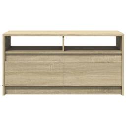 Berkfield Home Coffee Table with LED Lights Sonoma Oak Engineered Wood in Brown - thumbnail 6