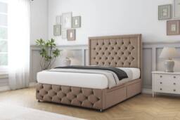 "Sloomy Vienna Plush Divan Set 2 Drawers-26"" Headboard-Footboard in Bronze - Size: Small Single" - thumbnail 3