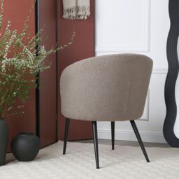 Home Garden Direct Comodo Armchair in Teddy Fleece Fabric Single Chair Boucle in Taupe - thumbnail 3