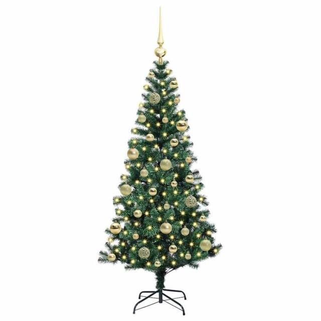 Berkfield Home Elegant Artificial Pre-lit Christmas Tree Green 120 cm PVC & Metal - image 1